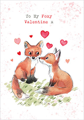 Foxy Valentine Cute Card