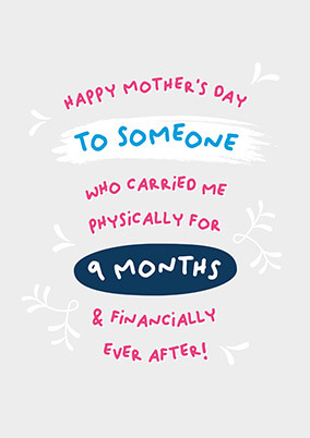 Someone Who Carried Me Mothers Day Card