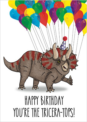 Tricera-tops Birthday Card