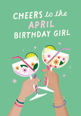 April Cheers Birthday Card