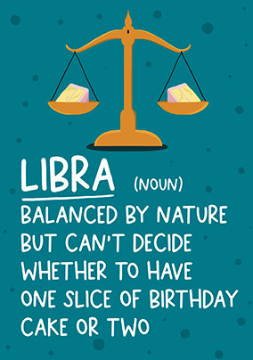 Balanced Libra Birthday Card