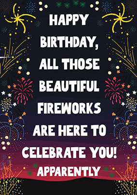 November Birthday Fireworks Card