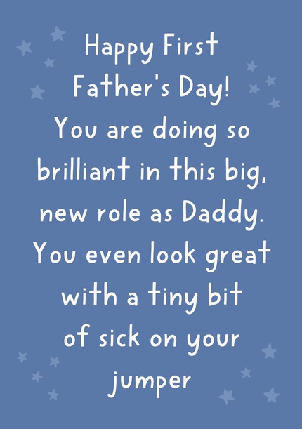 1st Father's Day New Role as Daddy Card