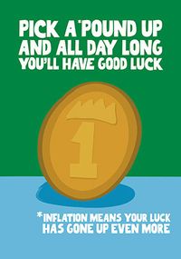 Tap to view Pick a Pound up Good Luck Card