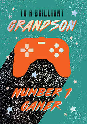 No.1 Gamer Grandson Birthday Card