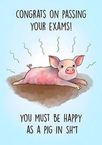 Tap to view Exams Pig in Sh*t Congratulations Card