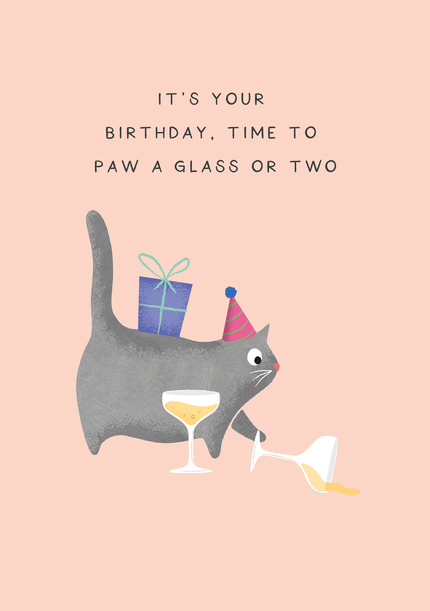 Paw a Glass Birthday Card