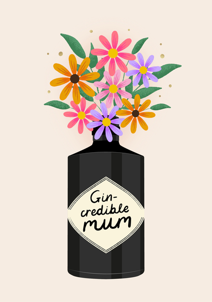 Gin-credible Mum Floral Mother's Day Card