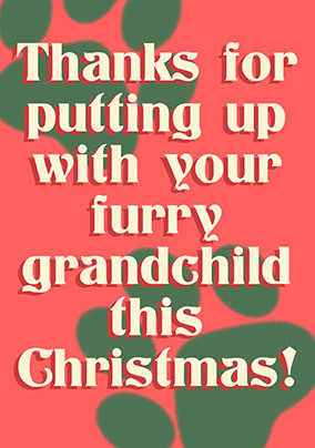 Furry Grandchild Christmas Card