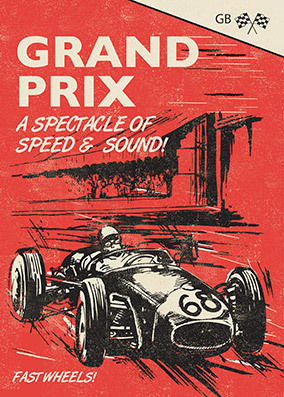 Grand Prix Racing Birthday Card