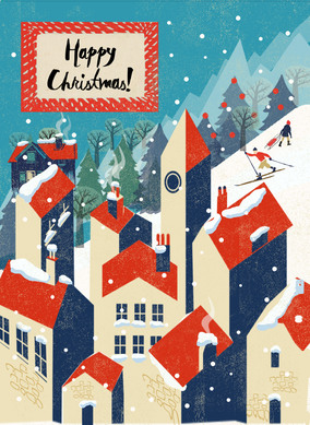 Winter Rooftops Christmas Card