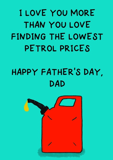 Lowest Petrol Prices Father's Day Card