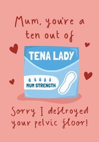 Tap to view Mum Ten out of Tena Spoof Mother's Day Card