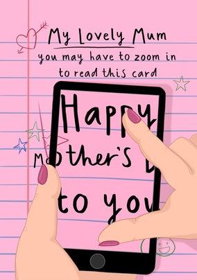 Lovely Mum Zoom in Mother's Day Card