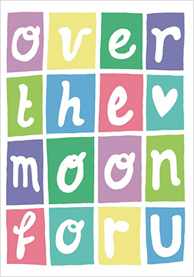 Over The Moon Wedding Card