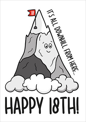 Downhill Mountain 18th Birthday Card