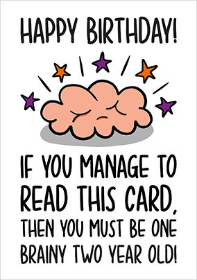 Brainy 2nd Birthday Card