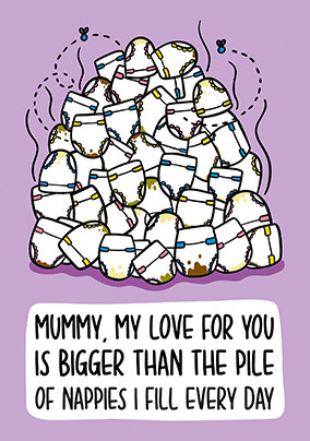 Mummy Pile of Nappies Mother's Day Card