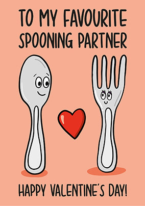 Spooning Partner Valentine's Day Card