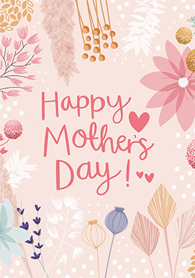 Happy Mother's Day Pink Floral Card
