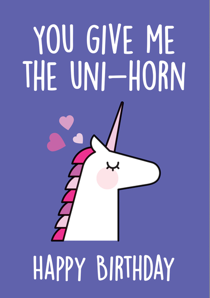 Uni-horn Birthday Card