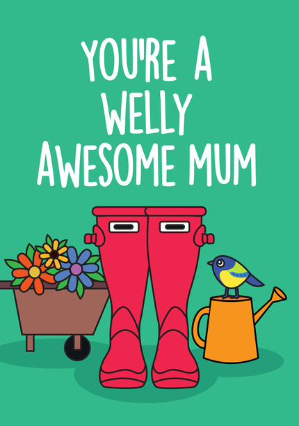 Welly Awesome Mum Mother's Day Card
