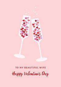 Tap to view Beauitful Wife Champagne Flutes Valentine's Day Card
