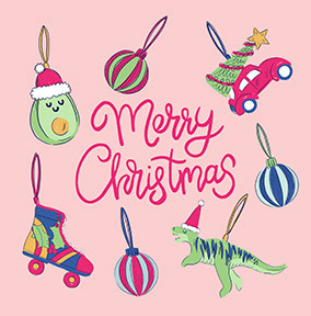 Quirky Christmas Decorations Christmas Card