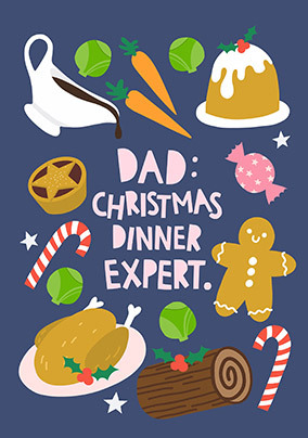 Dad Christmas Dinner Expert Card