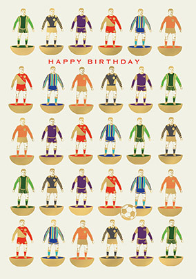 Retro Subbuteo Players Birthday Card