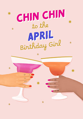 Chin Chin April Birthday Card