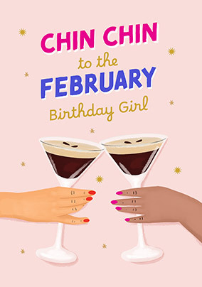 Chin Chin February Birthday Card