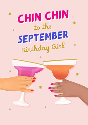 Chin Chin September Birthday Card