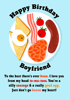 Boyfriend Fry Up Birthday Card