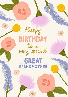 Great Grandmother Soft Floral Birthday Card