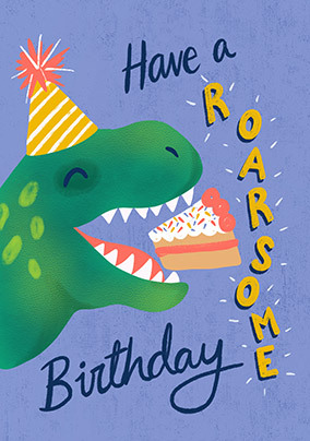 Roarsome Birthday Personalised Birthday Card