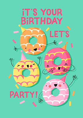 Lets Party Biscuits Birthday Card