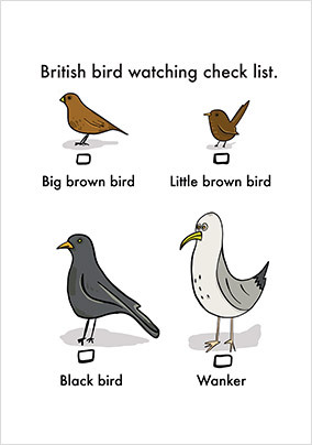 Bird Watching Funny Birthday Card