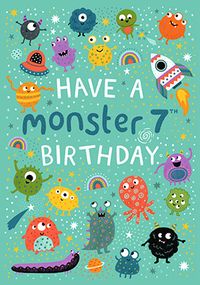 Tap to view Monster 7th Birthday Card