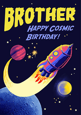 Brother Cosmic Birthday Card