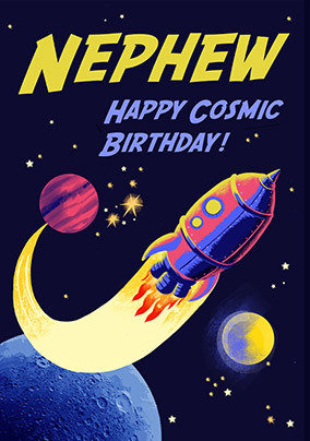 Nephew Cosmic Birthday Card