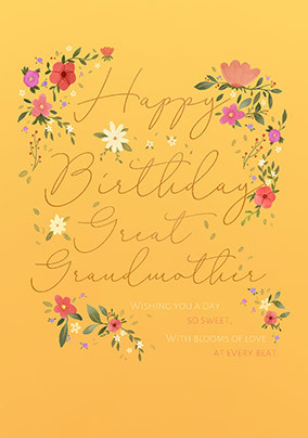 Happy Birthday Great Grandmother Floral Card