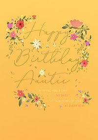 Tap to view Happy Birthday Auntie Simple Floral Card