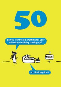 Tap to view Milestone 50th Birthday Coming Up Funny Card
