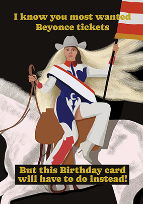 Most Wanted Beyonce Tickets Spoof Birthday Card