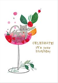 Tap to view Cocktail Cat Birthday Card