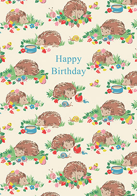 Cath Kidston Hedgehog Birthday Card