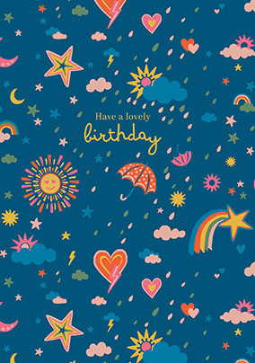 Cath Kidston Weather Print Birthday Card