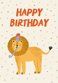 Tap to view Illustrated Lion Happy Birthday Card