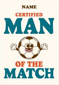 Tap to view Man Of The Match Birthday Card
